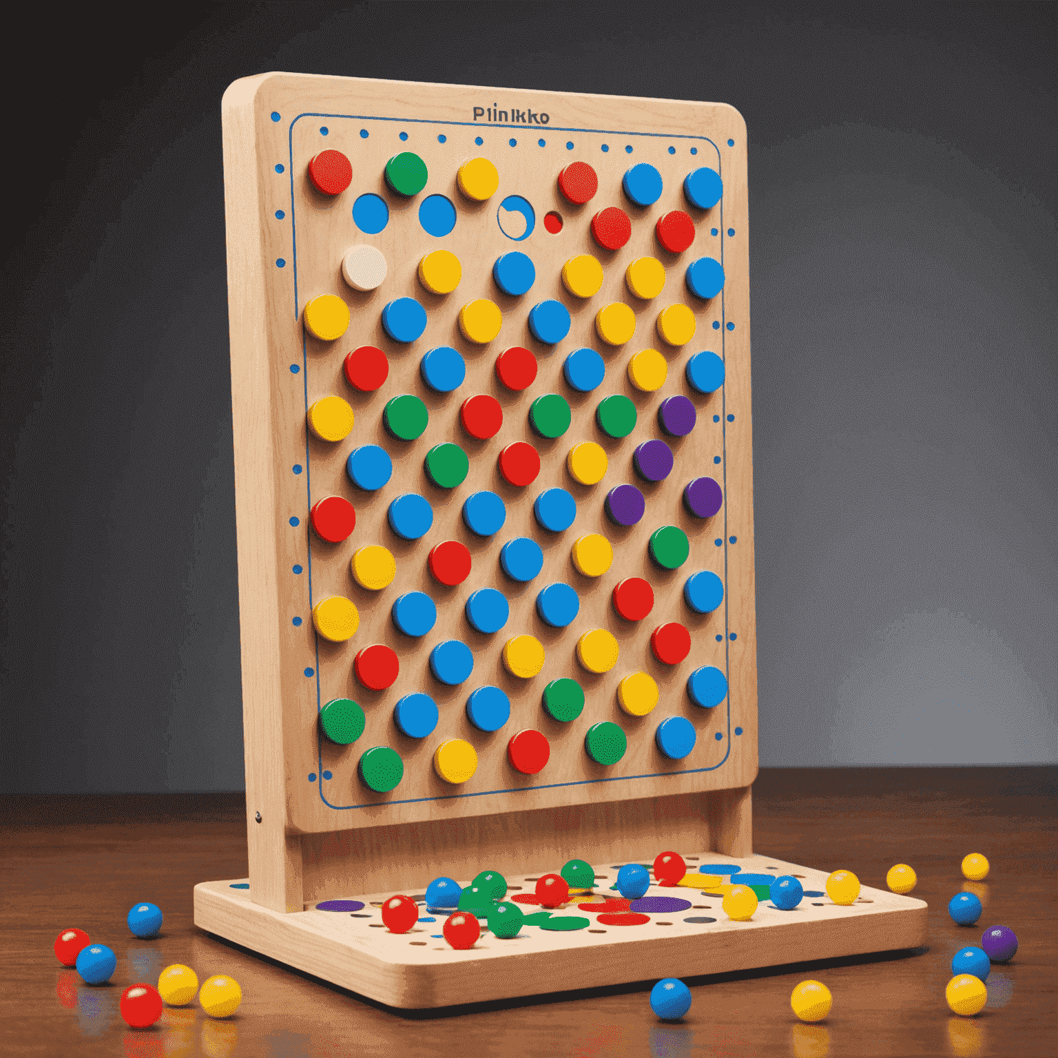 Illustration of a Plinko board with colorful pegs and a disc in mid-drop, showcasing the game's exciting nature